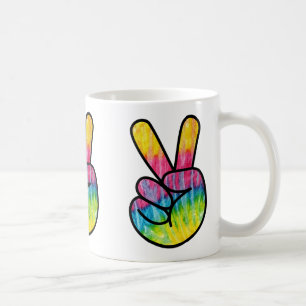 Retro 60s Hippy Peace Sign Psychedelic Coffee Mug