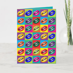 Retro 60s Lips Pop Culture Art Deco Personalise Card