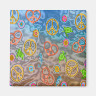 Retro 60s Peaceful Ocean Life Apparel Gifts Magnet