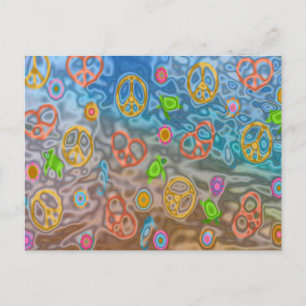 Retro 60s Peaceful Ocean Life Apparel Gifts Postcard