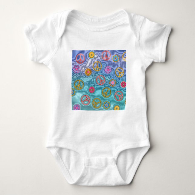Retro 60s Peaceful Ocean Waves Apparel Gifts Baby Bodysuit (Front)