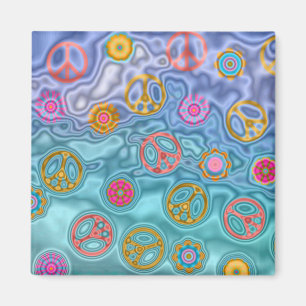 Retro 60s Peaceful Ocean Waves Apparel Gifts Magnet