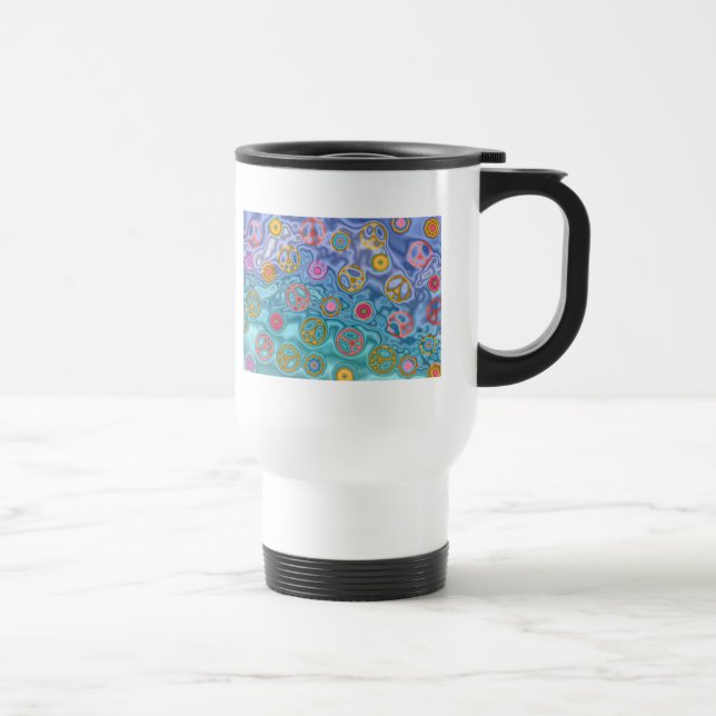 Retro 60s Peaceful Ocean Waves Apparel Gifts Travel Mug (Right)
