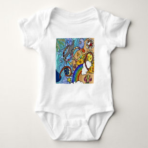 Retro 60s Psychedelic At The Beach Gifts Apparel Baby Bodysuit