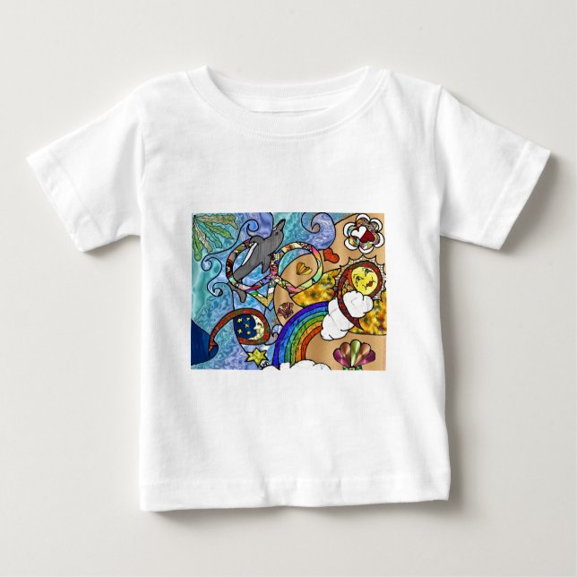 Retro 60s Psychedelic At The Beach Gifts Apparel Baby T-Shirt (Front)