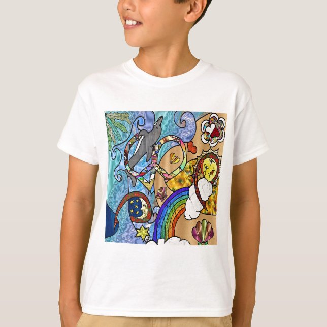 Retro 60s Psychedelic At The Beach Gifts Apparel T-Shirt (Front)