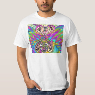 Retro 60s Psychedelic Hearts Flowers Gifts Apparel T-Shirt