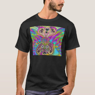 Retro 60s Psychedelic Hearts Flowers Gifts Apparel T-Shirt