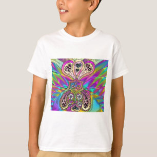 Retro 60s Psychedelic Hearts Flowers Gifts Apparel T-Shirt
