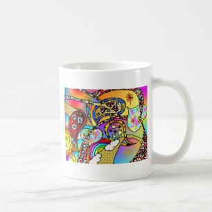 Retro 60s Psychedelic Hearts Paisley Gifts Apparel Coffee Mug