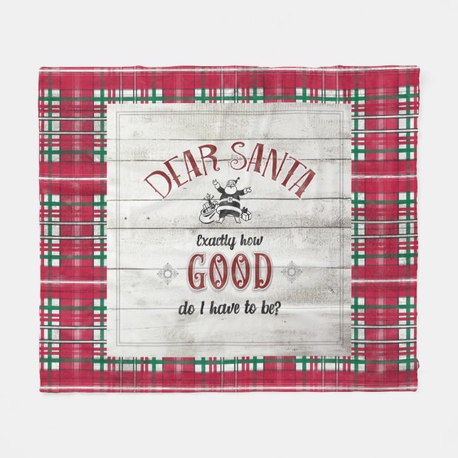 Retro 60s | Santa Exactly How Good Do I Have to Be Fleece Blanket (Front (Horizontal))
