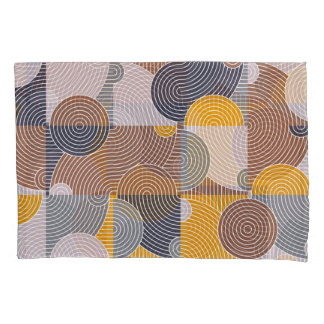 Retro 60s Tiles: Colourful Geometric Pattern Pillowcase