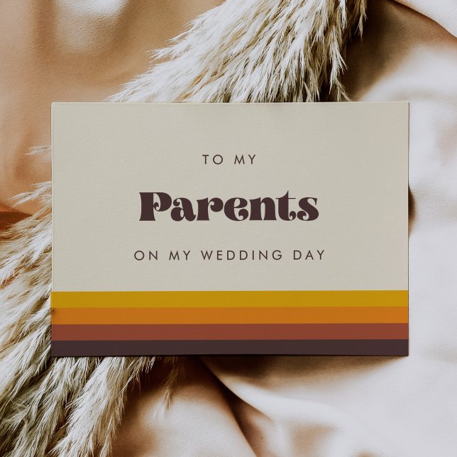 Retro 60s To my parents on my wedding day card (Creator Uploaded)