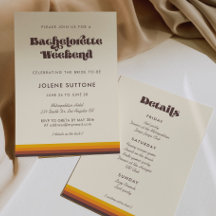 Retro 60s vintage colors Bachelorette Weekend