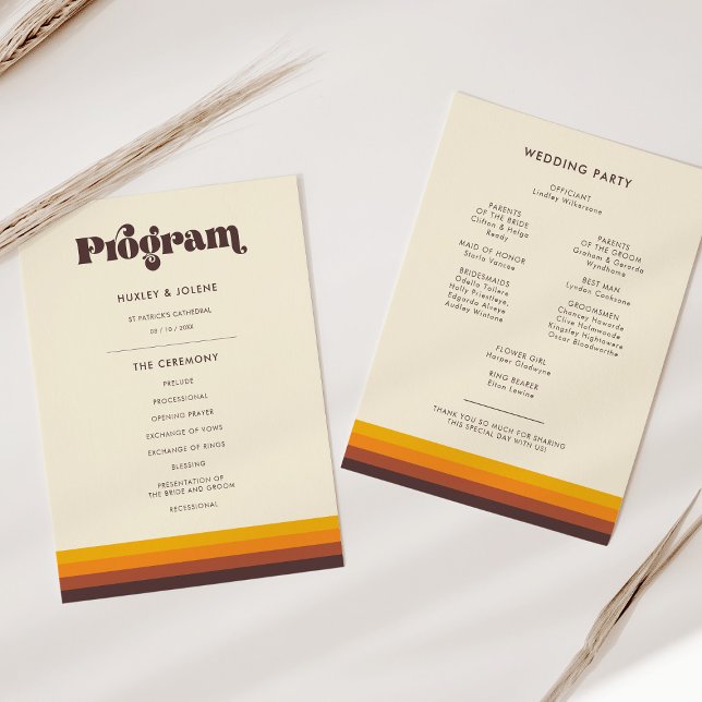 Retro 60s Vintage Mid Century Wedding Programme (Creator Uploaded)