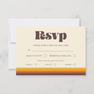Retro 60s Vintage RSVP Card with Meal choice