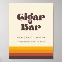Retro 60s Vintage Wedding Cigar Bar sign