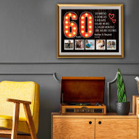 Retro 60th Anniversary Hearts Custom Photo Collage