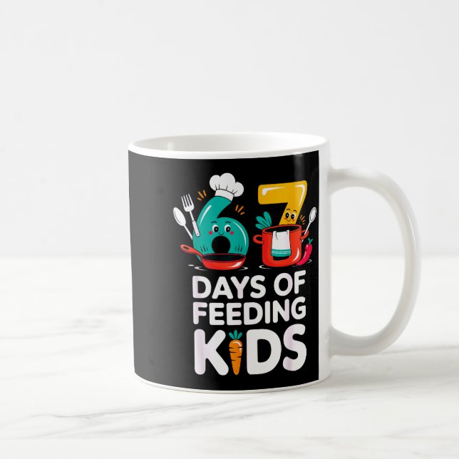 Retro 67 Days Of Feeding Kids Lunch Lady Cafeteria Coffee Mug (Right)