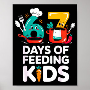Retro 67 Days Of Feeding Kids Lunch Lady Cafeteria Poster