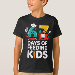 Retro 67 Days Of Feeding Kids Lunch Lady Cafeteria T-Shirt