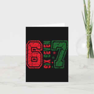 Retro 67 Funny Six Seven Meme 6 7 Number Christmas Card
