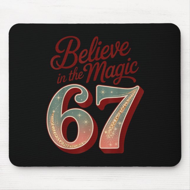 Retro 67 Magic Christmas – Believe In Magic  Mouse Pad (Front)