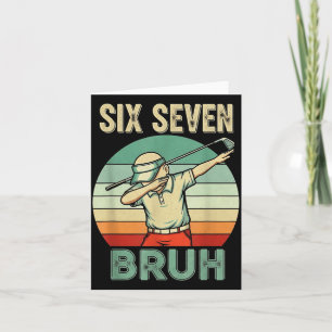 Retro 67 Meme 6 7 Six Seven Bruh Golf Golfer Vinta Card