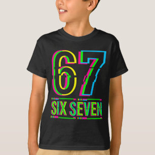 Retro 67 Meme Funny Six Seven Meme 6 7 Meme 6 7 T-Shirt