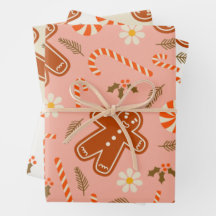 Retro 70’s Gingerbread Man Christmas Decor Paper