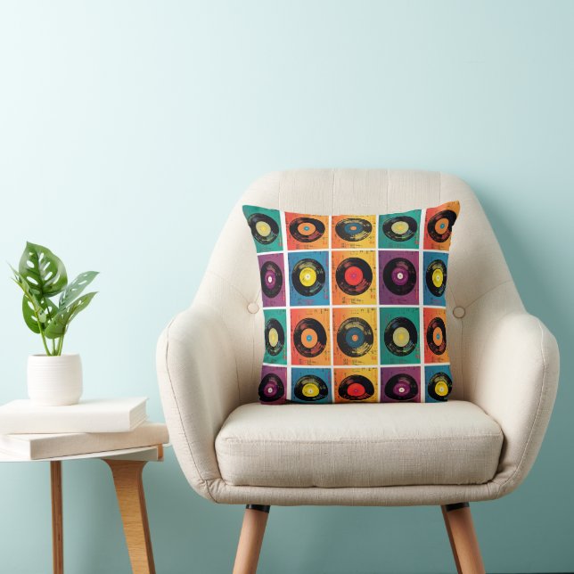 Retro 70s 60s Vinyl Record Album Cushion (Chair)