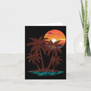 Retro 70s 80s Beach Sunset Palm Tree Summer Vibes Card