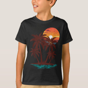 Retro 70s 80s Beach Sunset Palm Tree Summer Vibes T-Shirt