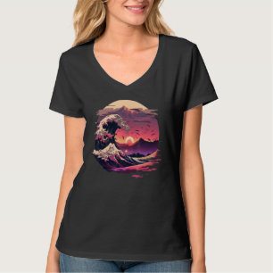 Retro 70s 80s Retrowave Great Wave Off Kanagawa Ja T-Shirt