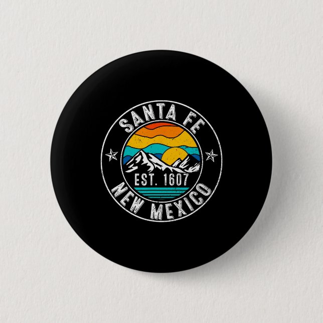 Retro 70s 80s Santa Fe New Mexico Nm  6 Cm Round Badge (Front)