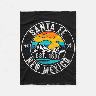 Retro 70s 80s Santa Fe New Mexico Nm Fleece Blanket