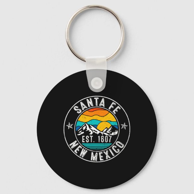 Retro 70s 80s Santa Fe New Mexico Nm  Key Ring (Front)
