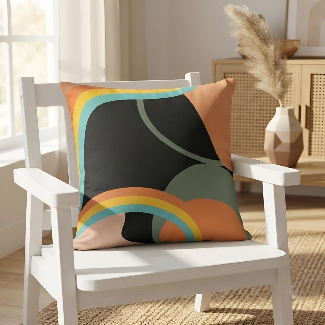 Retro 70s Abstract Art Boho Mid-Century Accent Cushion (Creator Uploaded)