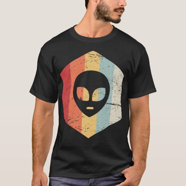 Retro 70S Alien Ufo Icon T-Shirt (Front)