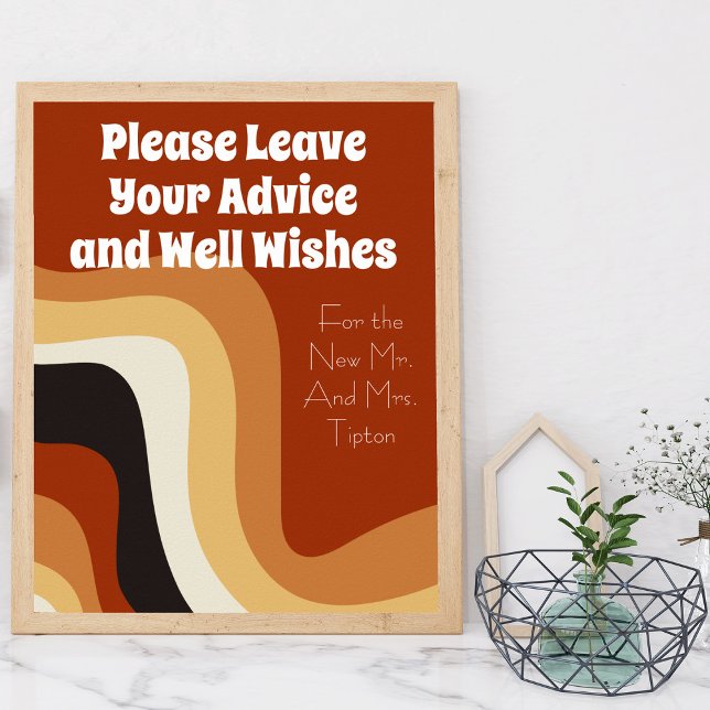 Retro 70s Boho Wedding Advice & Well Wishes Poster (Creator Uploaded)