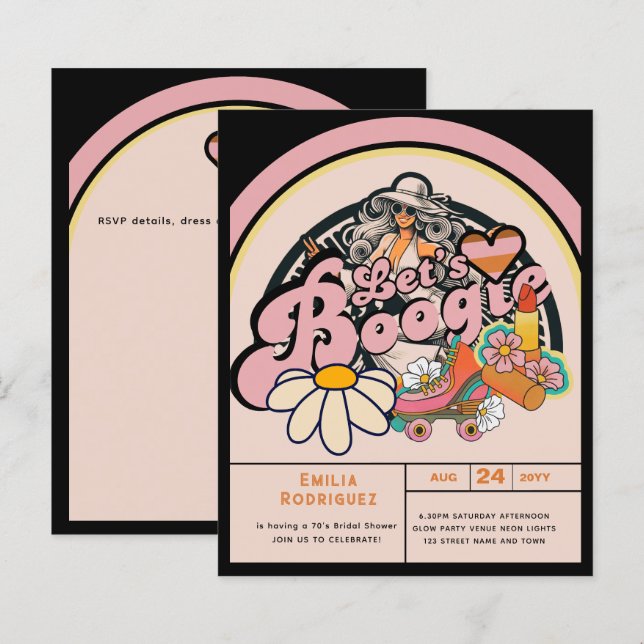 Retro 70s Boogie Disco Dancing Bridal Bachelorette (Front/Back)