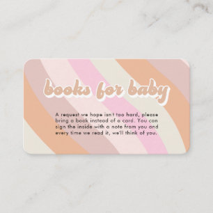 Retro 70s Books for Baby Shower Enclosure Card