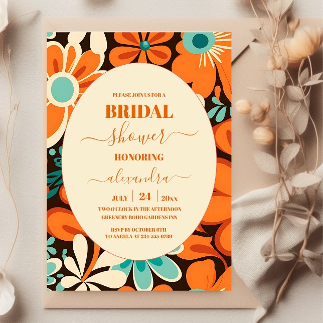 Retro 70s Bridal Shower Invitation (Creator Uploaded)