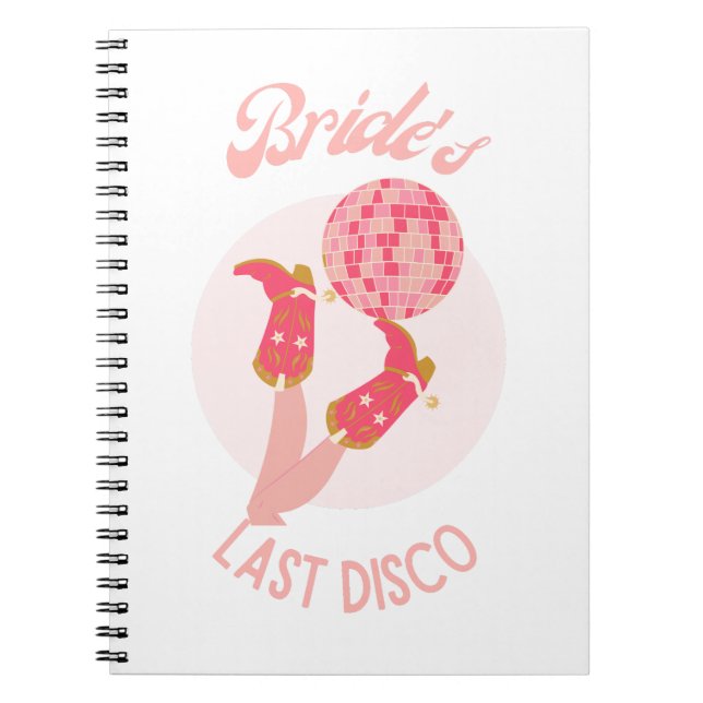 Retro 70s Bride’s Last Disco Bachelorette Party Notebook (Front)