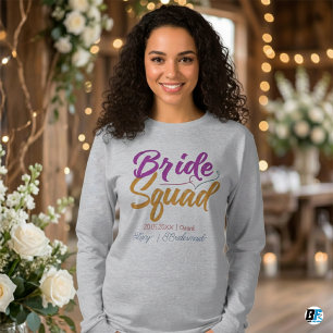 Retro 70s Bride Squad Bridesmaid Name Bachelorette T-Shirt