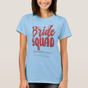 Retro 70s Bride Squad Bridesmaid Name Bachelorette T-Shirt