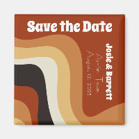 Retro 70s Burnt Orange Groovy Save the Date