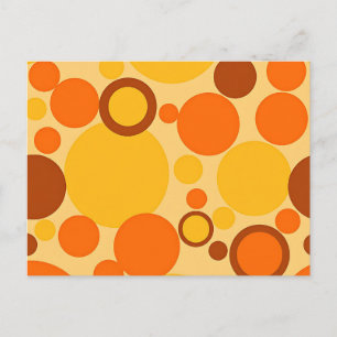 Retro 70s Circle Pattern in Orange Brown  Postcard