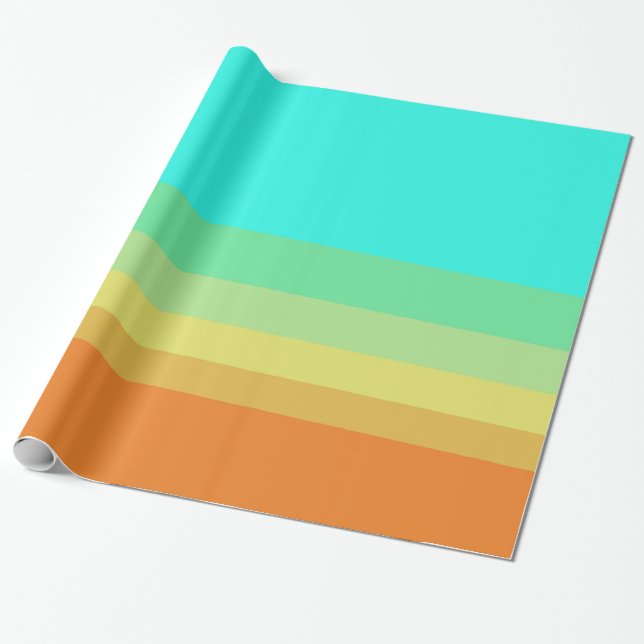 Retro 70's Colour Block Gradient Wrapping Paper (Unrolled)