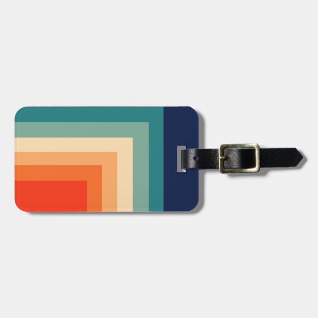 Retro 70s Colour Pallet Luggage Tag (Front Horizontal)